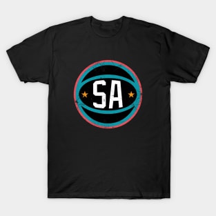 San Antonio Retro Ball - Fiesta Black T-Shirt